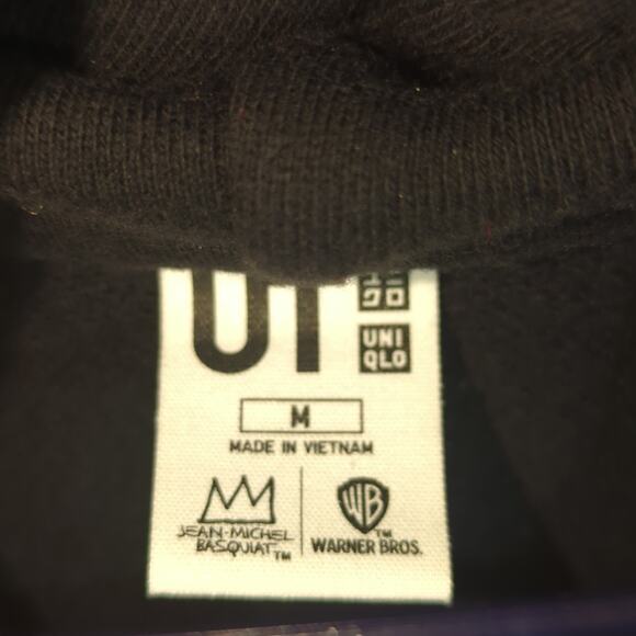 Uniqlo UT Hoodie Medium Black Jean-Michel Basquiat DC Batman Warner Bros Collab - Picture 3 of 6